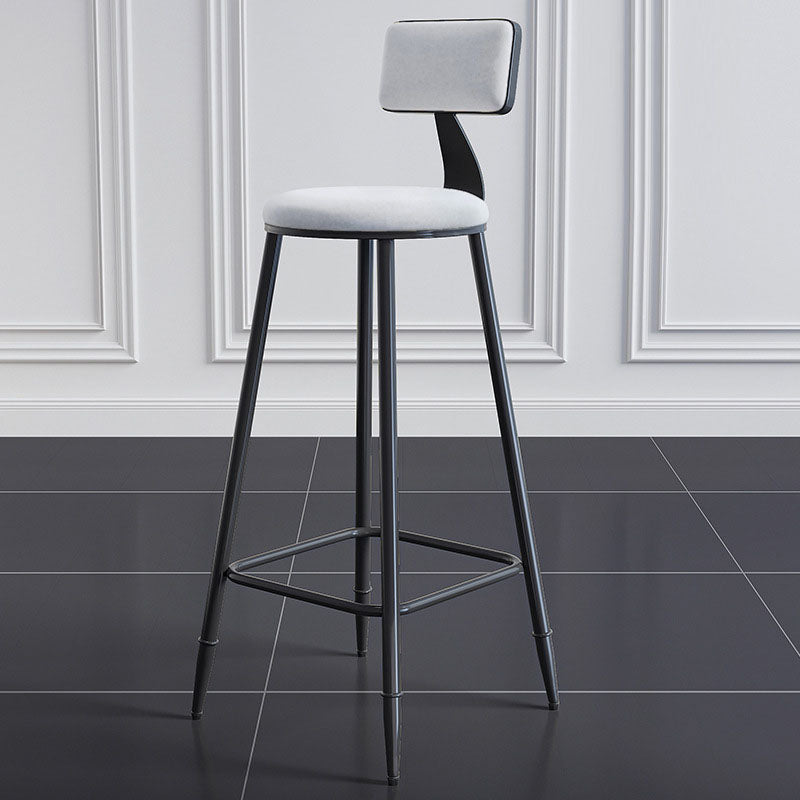 Scandinavian Metal Barstool Velvet Stool in Matte Finish for Indoor