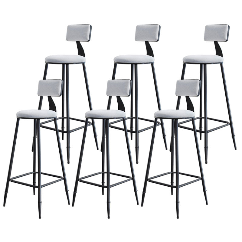 Scandinavian Metal Barstool Velvet Stool in Matte Finish for Indoor