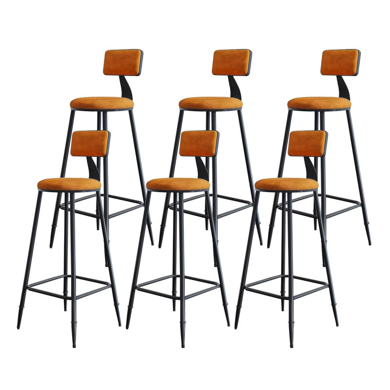 Scandinavian Metal Barstool Velvet Stool in Matte Finish for Indoor