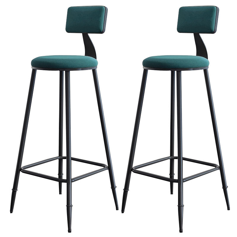 Scandinavian Metal Barstool Velvet Stool in Matte Finish for Indoor