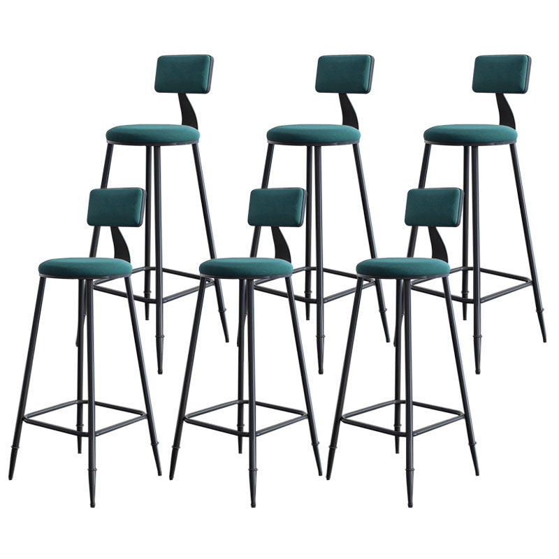 Scandinavian Metal Barstool Velvet Stool in Matte Finish for Indoor