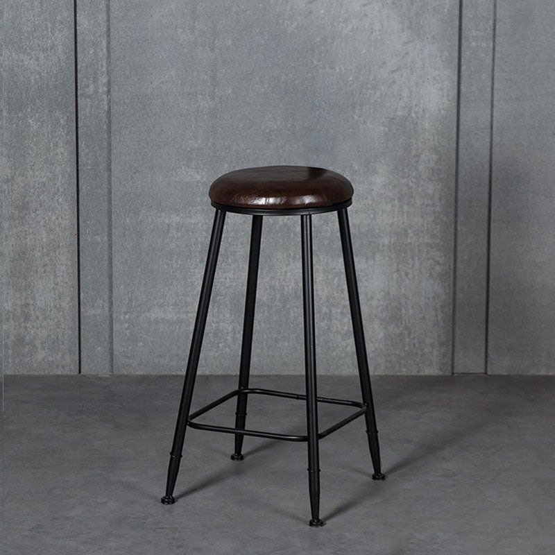 Scandinavian Metal Barstool Velvet Stool in Matte Finish for Indoor