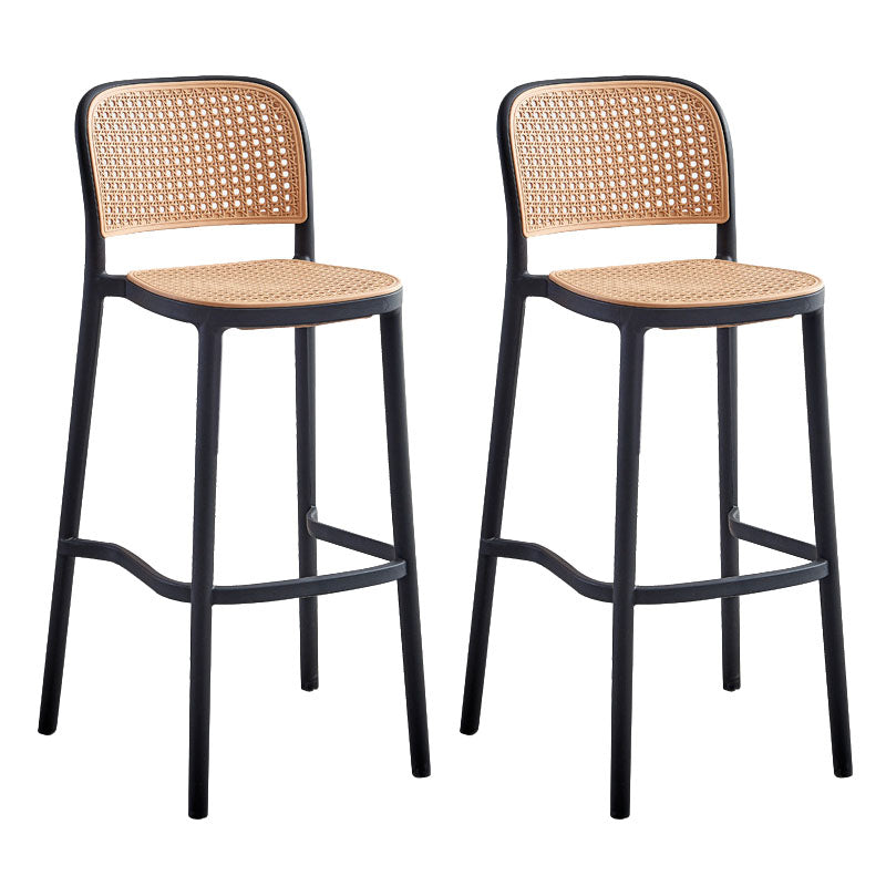 Scandinavian Plastic Low Back Counter Stool Plastic Home Furniture in Matte Finish