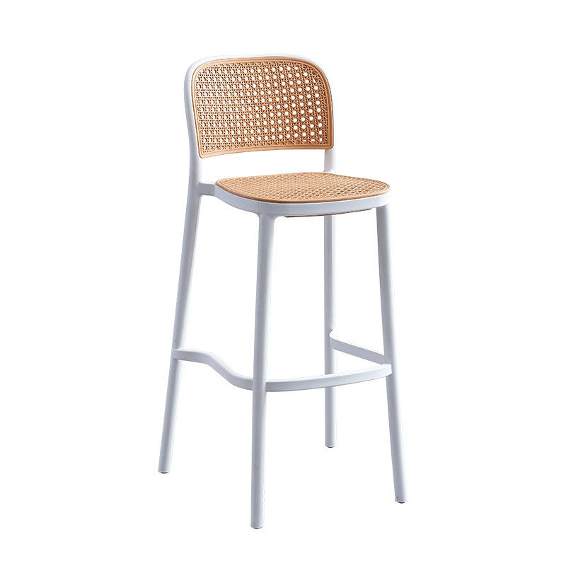 Scandinavian Plastic Low Back Counter Stool Plastic Home Furniture in Matte Finish