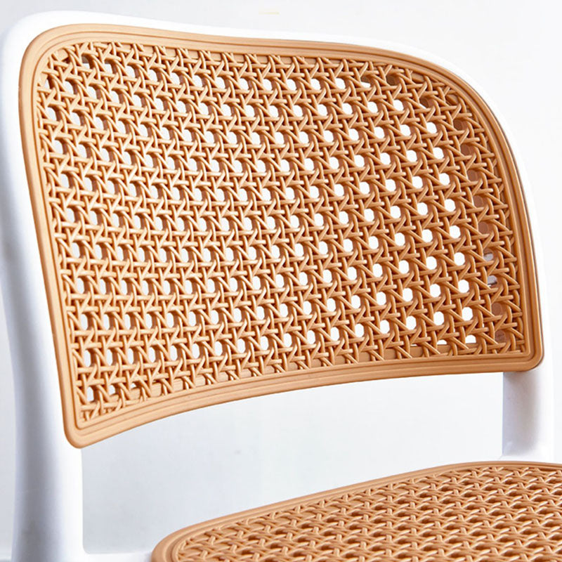 Scandinavian Plastic Low Back Counter Stool Plastic Home Furniture in Matte Finish