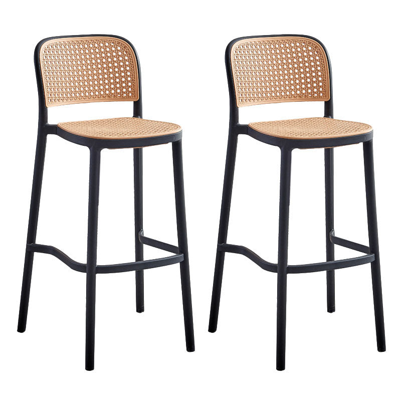 Scandinavian Plastic Low Back Counter Stool Plastic Home Furniture in Matte Finish