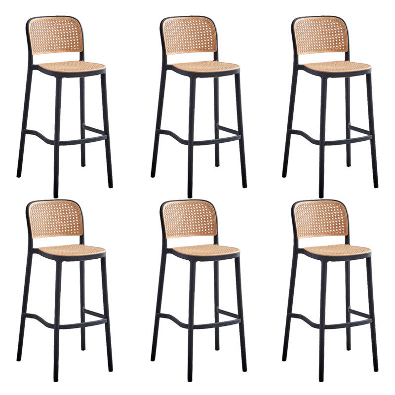 Scandinavian Plastic Low Back Counter Stool Plastic Home Furniture in Matte Finish
