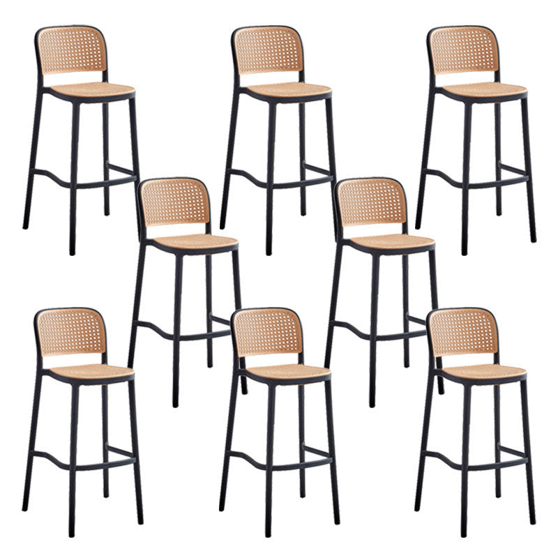 Scandinavian Plastic Low Back Counter Stool Plastic Home Furniture in Matte Finish