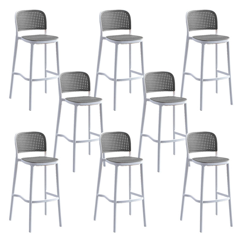 Scandinavian Plastic Low Back Counter Stool Plastic Home Furniture in Matte Finish