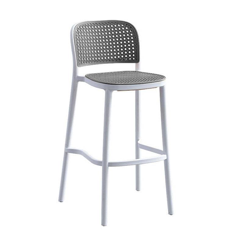Scandinavian Plastic Low Back Counter Stool Plastic Home Furniture in Matte Finish