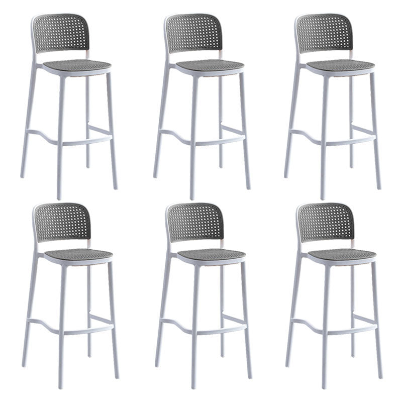 Scandinavian Plastic Low Back Counter Stool Plastic Home Furniture in Matte Finish