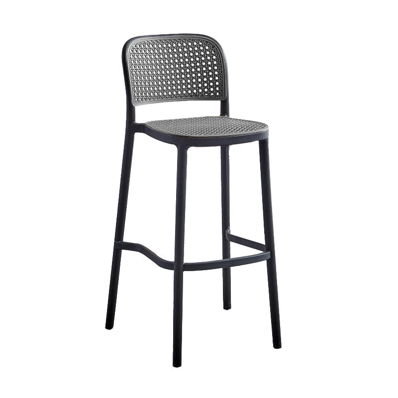 Scandinavian Plastic Low Back Counter Stool Plastic Home Furniture in Matte Finish