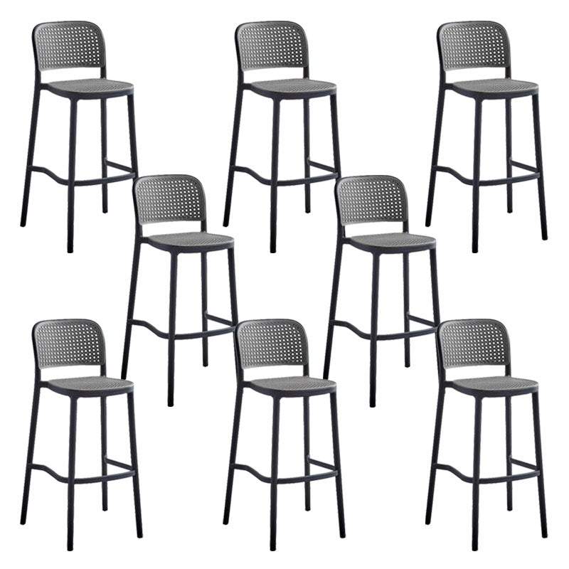 Scandinavian Plastic Low Back Counter Stool Plastic Home Furniture in Matte Finish