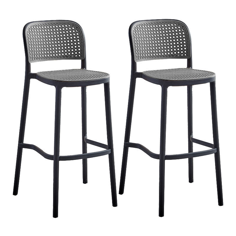 Scandinavian Plastic Low Back Counter Stool Plastic Home Furniture in Matte Finish