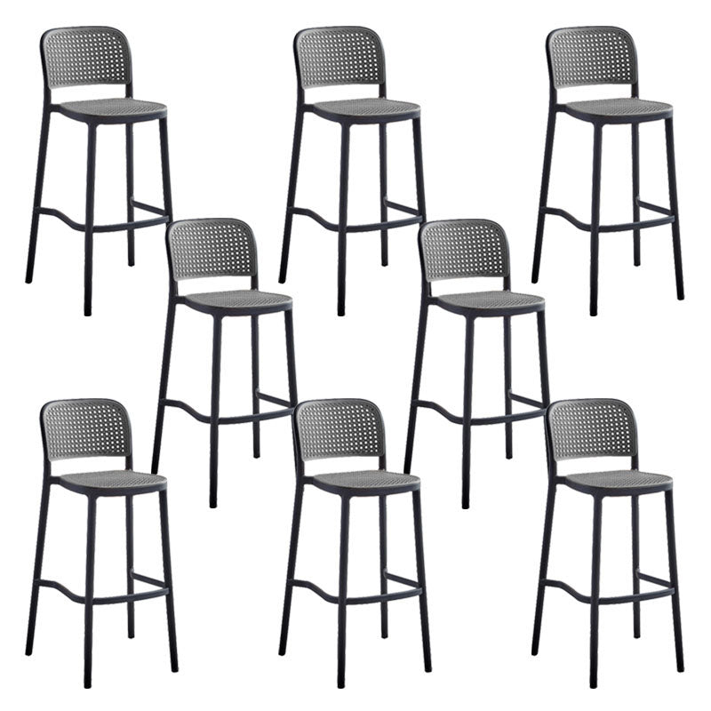 Scandinavian Plastic Low Back Counter Stool Plastic Home Furniture in Matte Finish