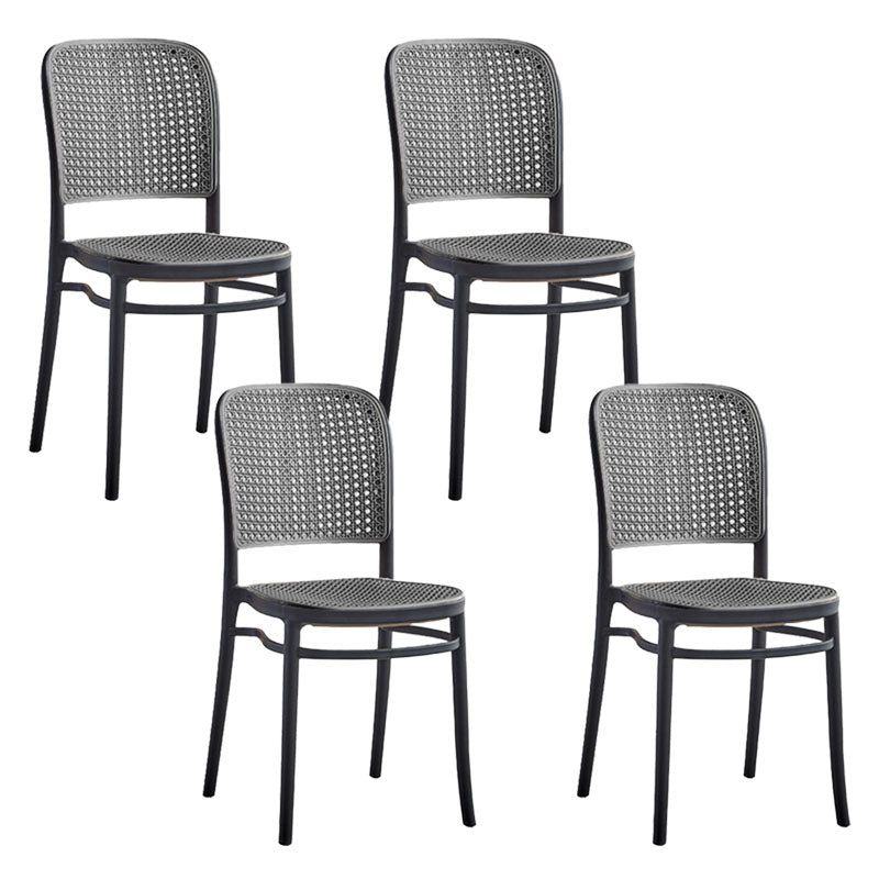 Scandinavian Plastic Low Back Counter Stool Plastic Home Furniture in Matte Finish
