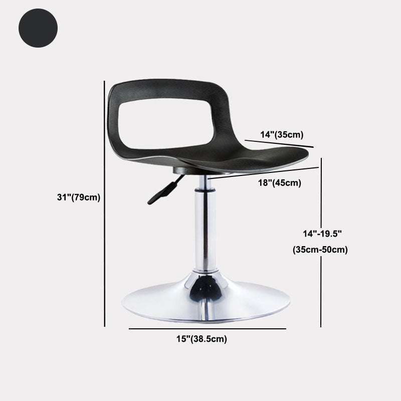 Contemporary Metal Barstool Low Back Faux Leather Footrest Furniture for Bar