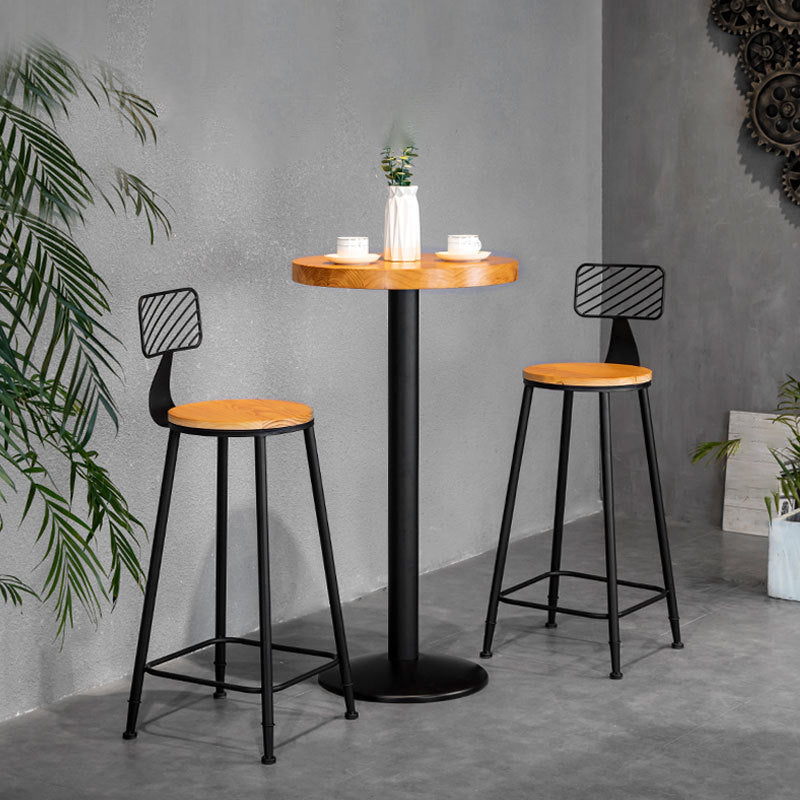 Industrial Style 1/2/3 Pieces Solid Wood Bar Table Set Round Counter Set