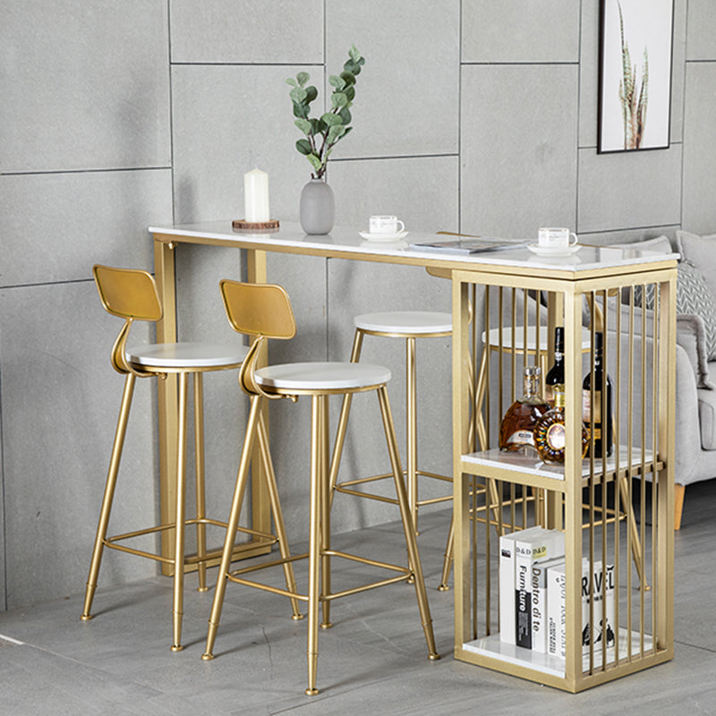 Rectangular Bar Table Set Glam 1/2/3/5 Pieces Bar Table and Stools for Dining Room