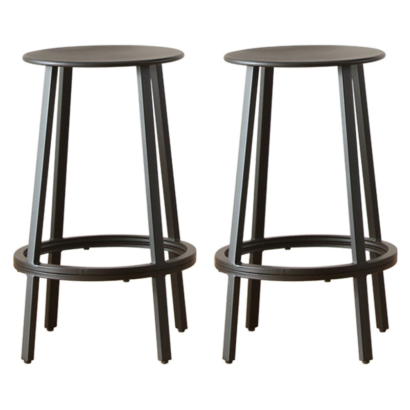 1/2/3 Pieces Industrial Round Bar Table Set Iron Bistro Set with Footrest