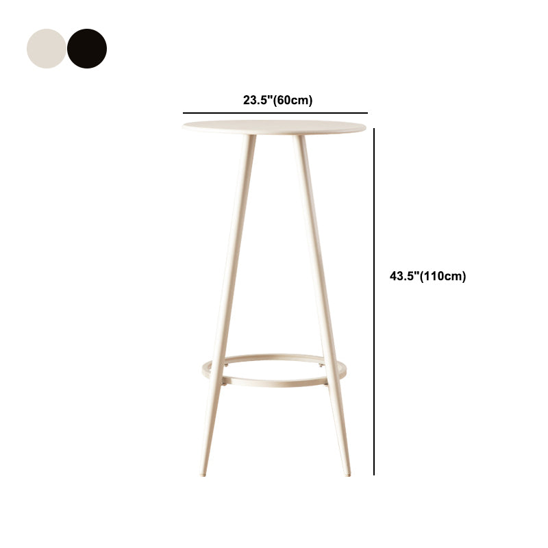 1/2/3 Pieces Industrial Round Bar Table Set Iron Bistro Set with Footrest