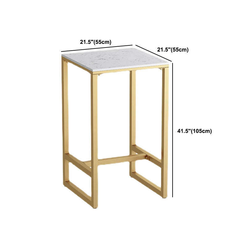 Gold Metal Pub Table Set for Small Places Glam Faux Leather 1/3/5 Pieces Bar Set