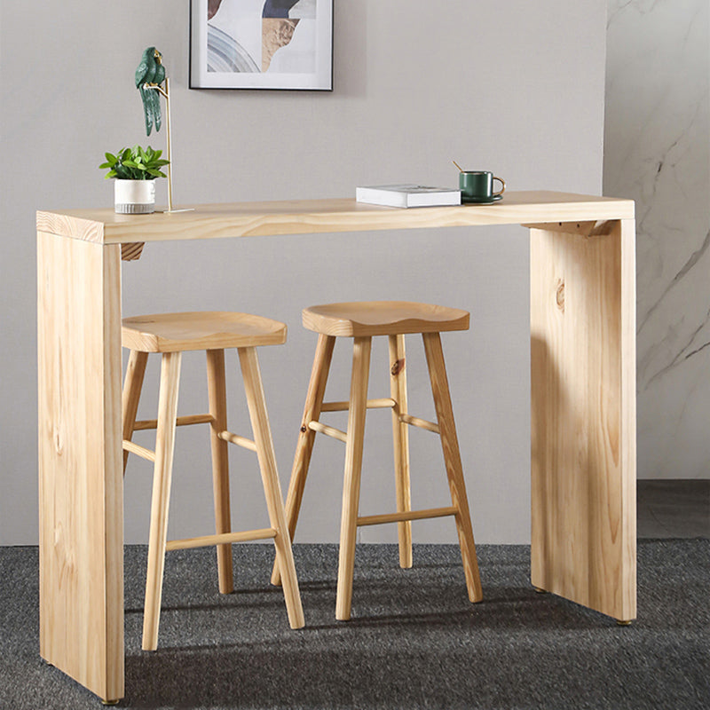 Full Natural Bar Table Set Contemporary 1/2/3 Pieces Rectangular Pub Table Set