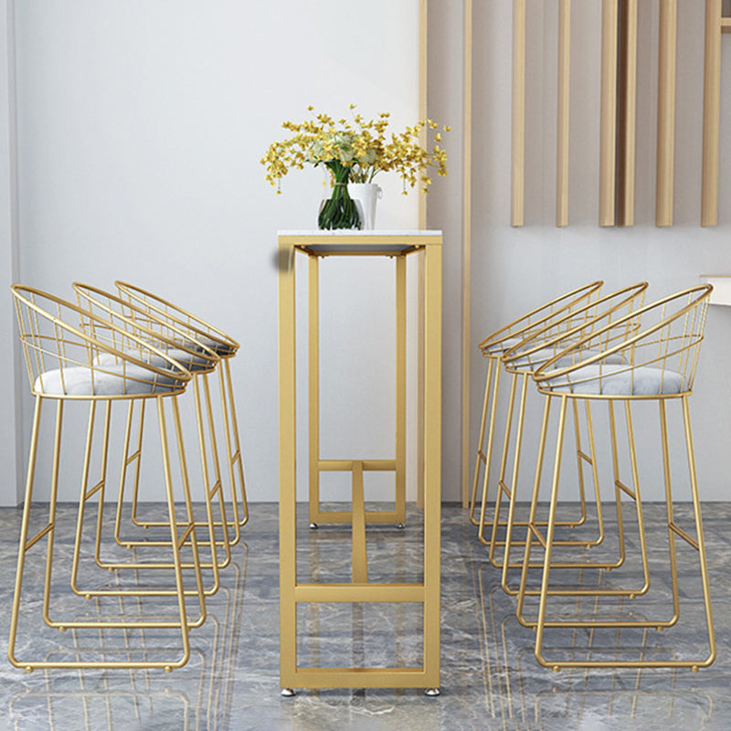 Glam Style Rectangle Bar Table 1/2/5/7 Pieces Faux Marble Counter Table