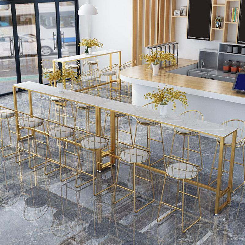 Glam Style Rectangle Bar Table 1/2/5/7 Pieces Faux Marble Counter Table