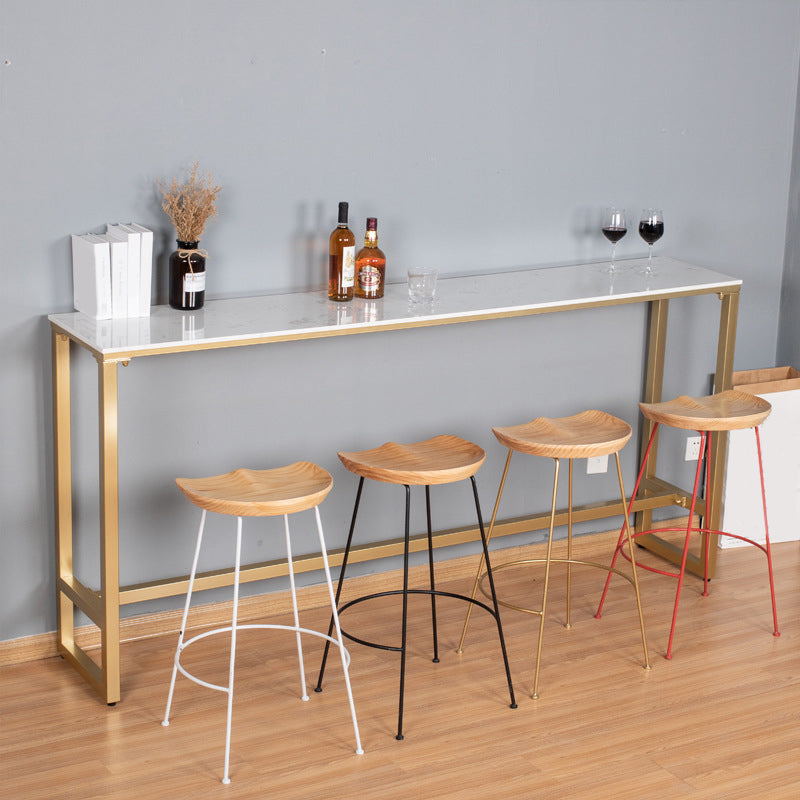 Glam Style Rectangle Bar Table 1/2/5 Pieces Faux Marble Counter Table for Indoor