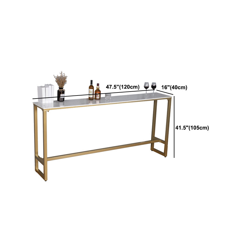 Glam Style Rectangle Bar Table 1/2/5 Pieces Faux Marble Counter Table for Indoor