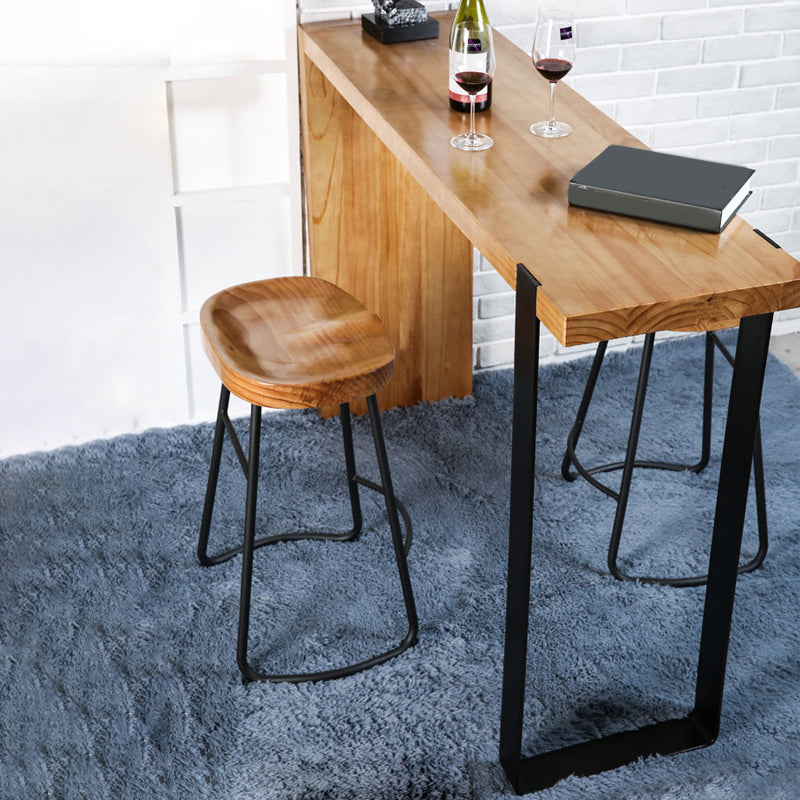 Solid Wood Modern Pub Table Set for Home Metal 1/3 Piece Bar Set