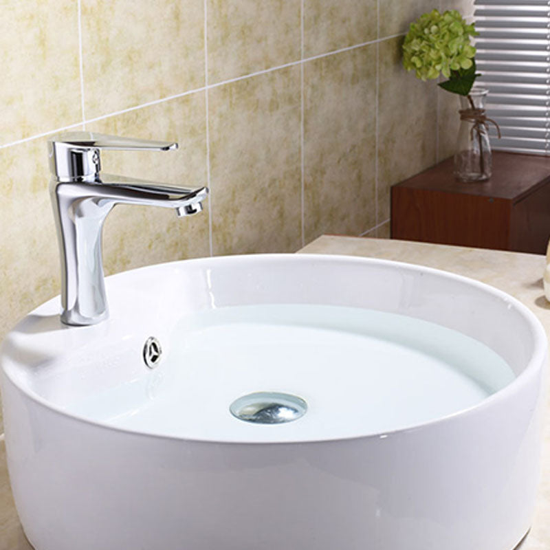 Single Handle Basin Lavatory Faucet Low Arc Brass Bathroom Faucet
