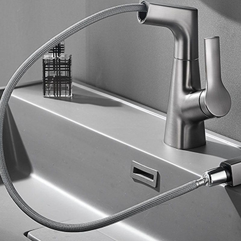 Modern Vessel Sink Faucet Brass Lever Handles Swivel Spout Bathroom Vessel Faucet