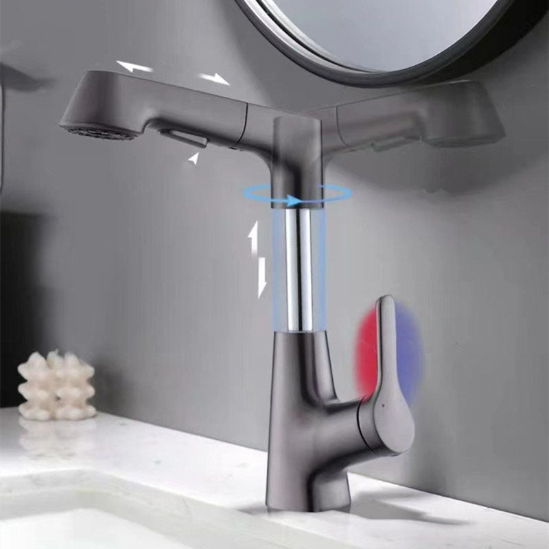 Modern Vessel Sink Faucet Brass Lever Handles Swivel Spout Bathroom Vessel Faucet
