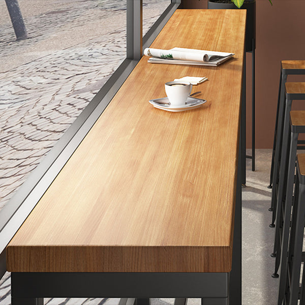 Solid Wood Pub Table Bar Height Industrial Rectangle Bar Table for Indoor Use