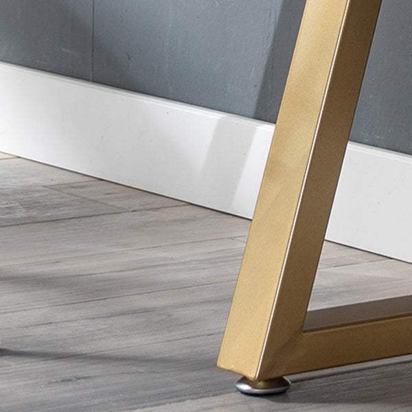 Glam Rectangle Pub Table Sintered Stone Bar Height Cocktail Table with Double Pedestal