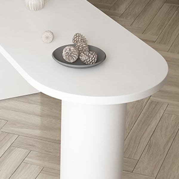 Contemporary Double Pedestal Bar Table White Solid Wood Bar Dining Table
