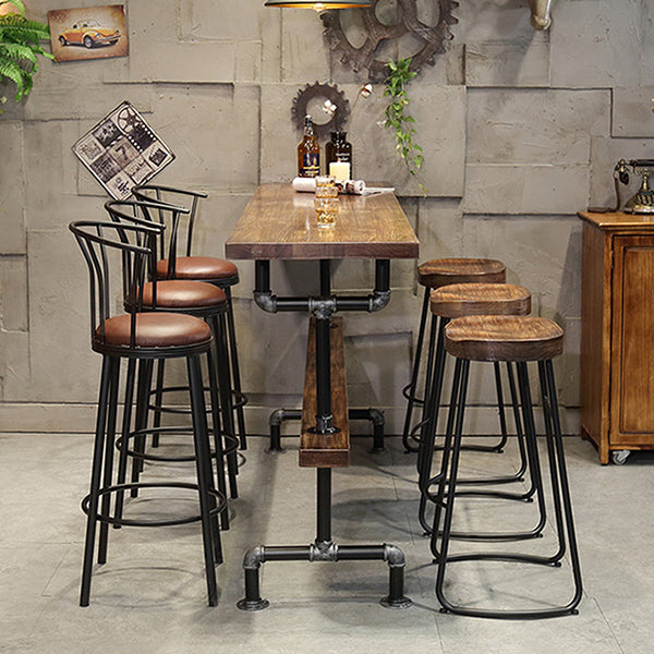 Contemporary Pub Table Solid Wood Rectangle Bar Table for Indoor