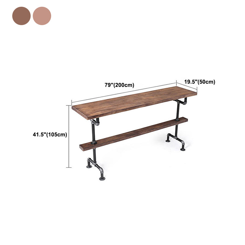 Contemporary Pub Table Solid Wood Rectangle Bar Table for Indoor