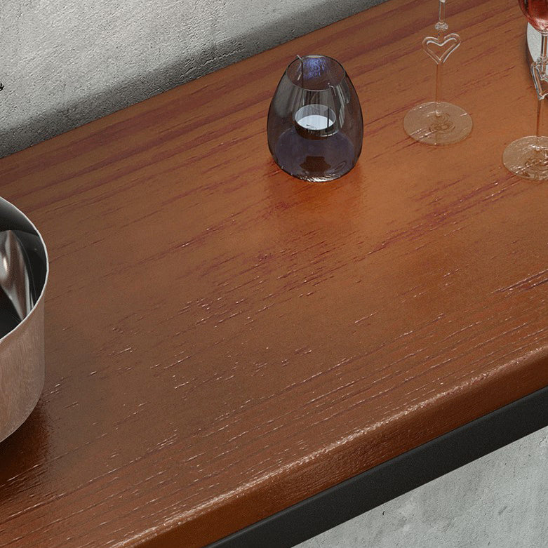 Brown Solid Wood Bar Table Rectangle Dining Table for Kitchen Living Room