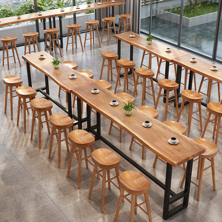 Modern Solid Wood Bar Table Rectangle Dining Table for Kitchen Living Room