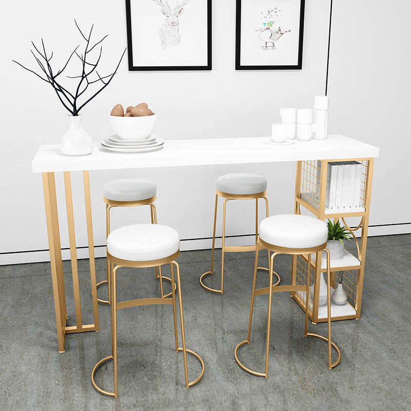 Glam Pub Table Solid Wood Bar Height Rectangle Bar Table for Indoor