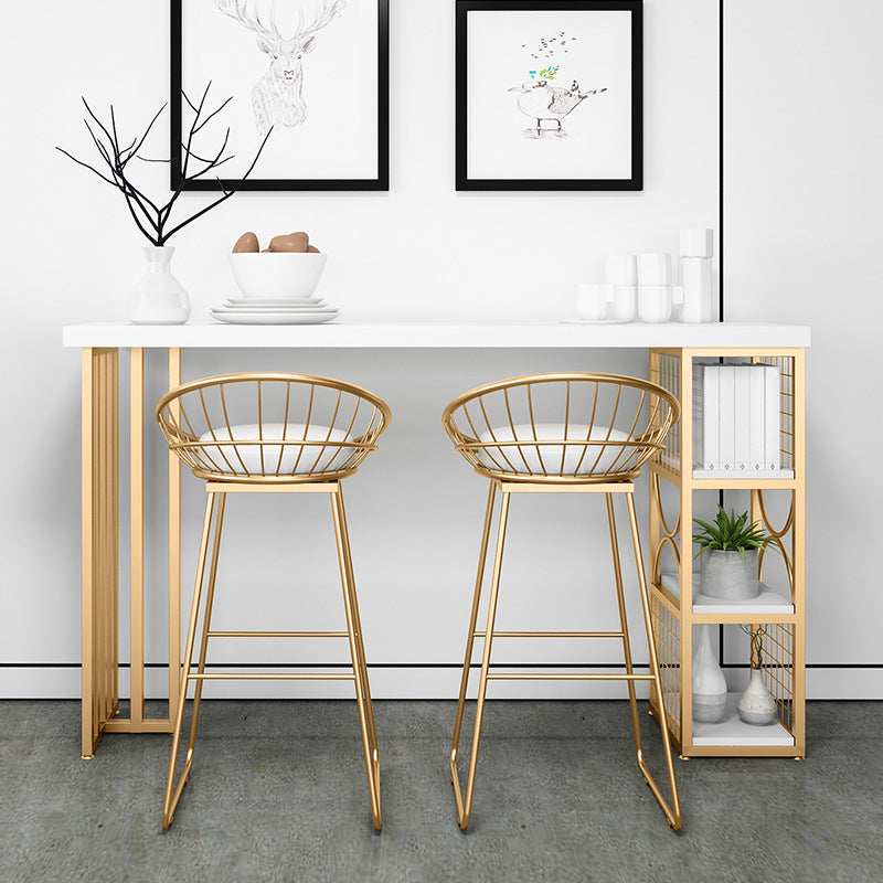 Glam Pub Table Solid Wood Bar Height Rectangle Bar Table for Indoor