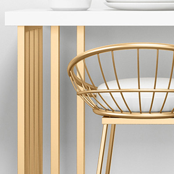 Glam Pub Table Solid Wood Bar Height Rectangle Bar Table for Indoor