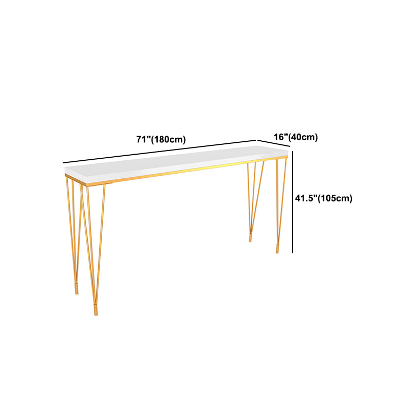 Modern White Wooden Bar Table Rectangle Dining Table with 4 Legs