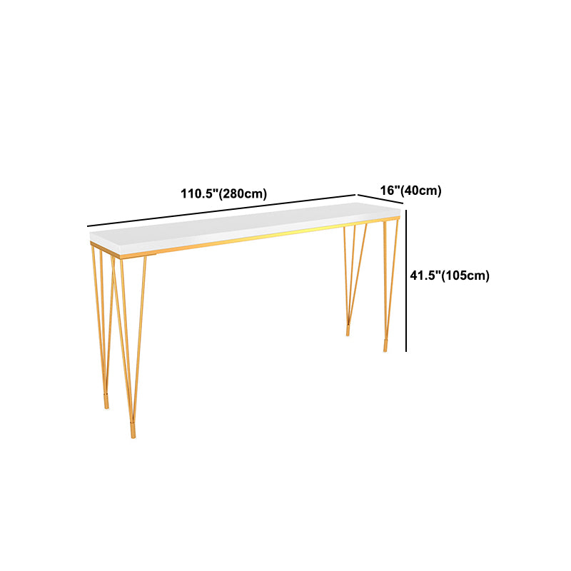 Modern White Wooden Bar Table Rectangle Dining Table with 4 Legs