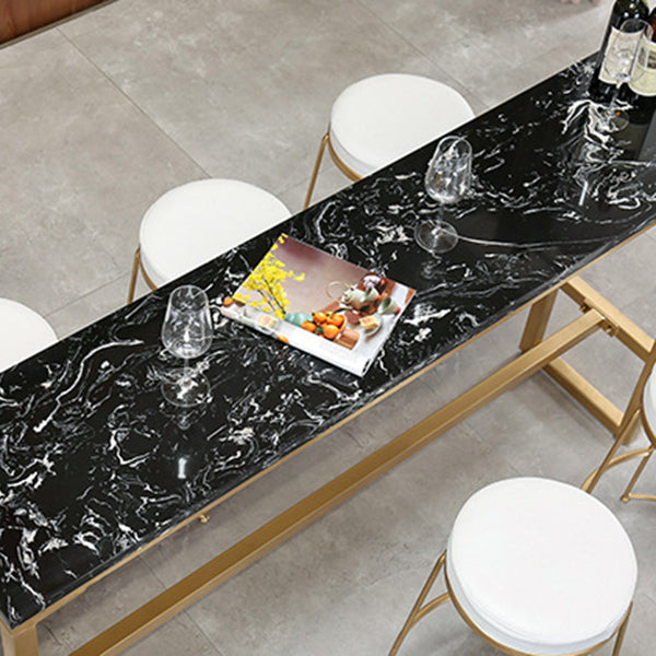 Glam Pub Table Solid Wood Bar Height Rectangle Bar Table for Breakroom