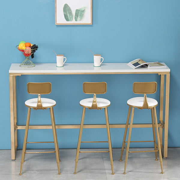 Glam Pub Table Solid Wood Bar Height Rectangle Bar Table for Breakroom