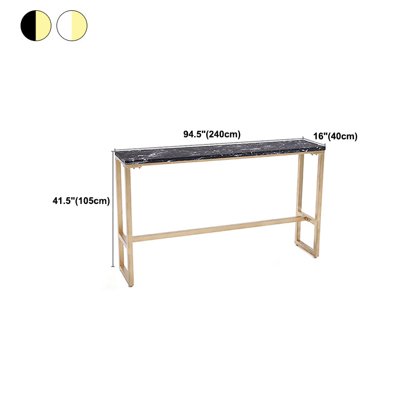 Glam Pub Table Solid Wood Bar Height Rectangle Bar Table for Breakroom